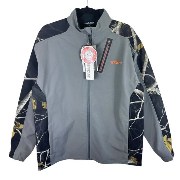 Habit Outdoors NWT Castlerock Gray Zip Lined Softshell Jacket Pockets Men's Sz L - Picture 1 of 10